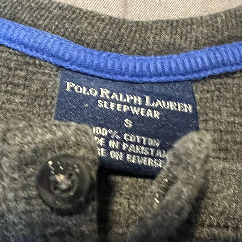 Ralph Lauren Charcoal Henley Long Sleeve Shirt - Picture 2 of 2